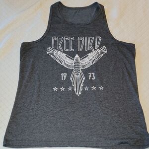 Gray 'Free Bird' Graphic Tank Top
